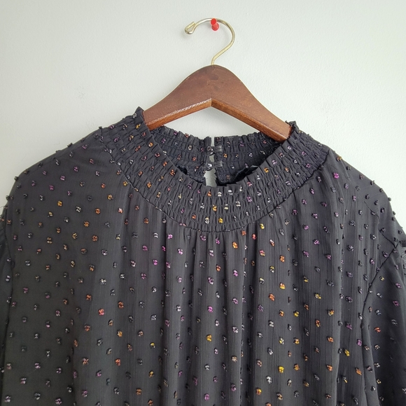 Torrid Mini Clup Dot Blouson Long Sleeve Dress SZ 2 - Picture 6 of 16